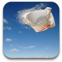 plastic bag floating in air