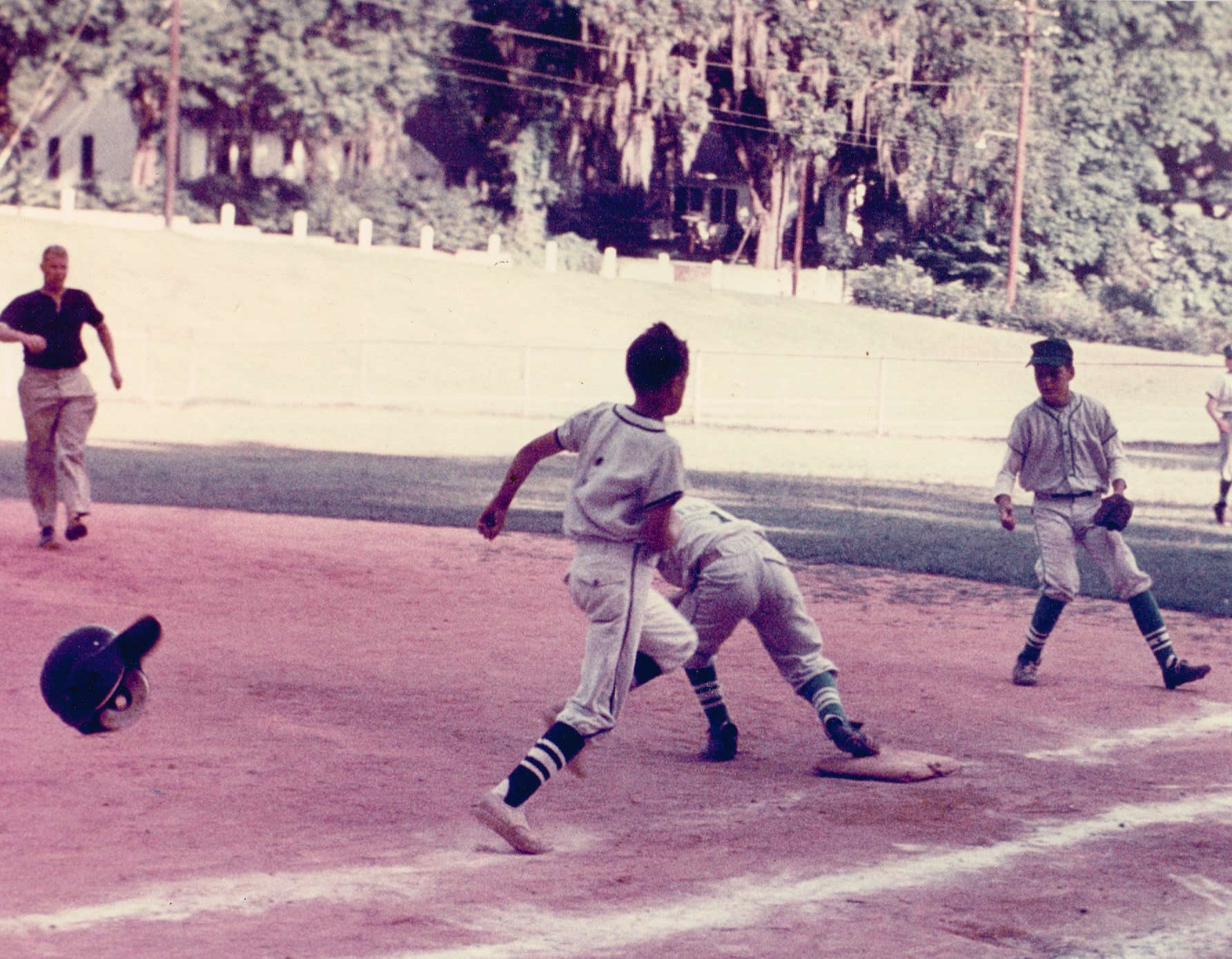 Kids playing baseball in the early 60's